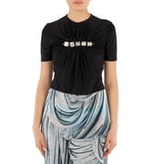Rabanne Gem-Embellished Draped-Effect Haut Top, Brand Size 36  US Size 4