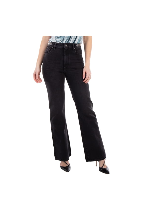 Rabanne Ladies Black 1969 Cotton Straight-Leg Jeans, Waist Size 24"