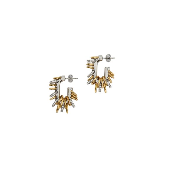 Rabanne Silver/Gold Small Punk Xl Link Earrings Not Applicable