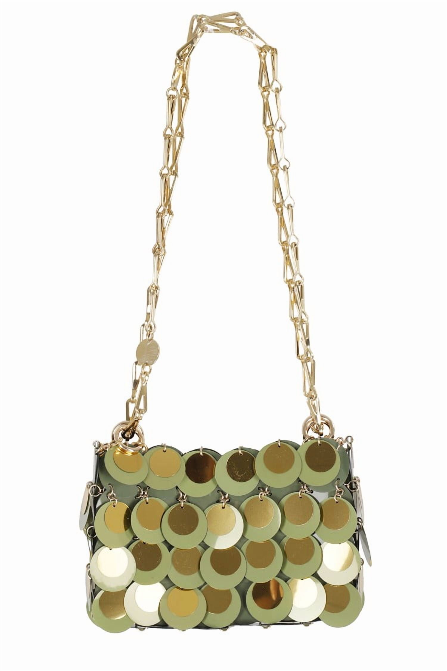 Paco Rabanne Women's 'Kaki Sparkle Nano' Shoulder Bag Gold