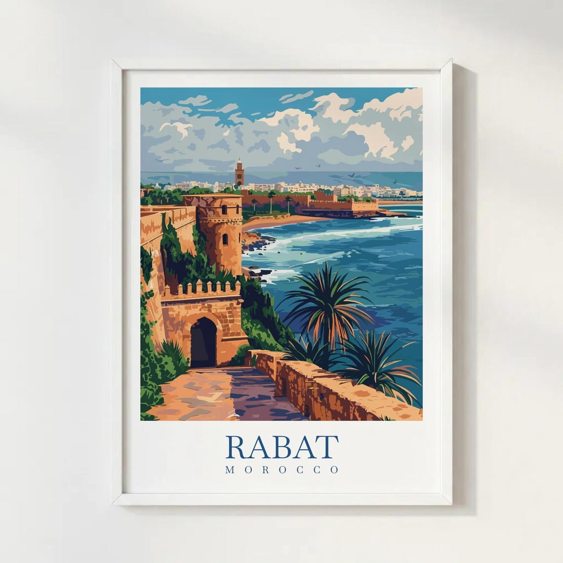 Rabat Morocco Travel Illustration Style City Poster, Travel Inspired ...