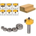 thumbnail image 1 of Rabbet Router Bit with 6 Bearings 1/2"/1/4"Shank Woodworking Cutter ,Woodworking Milling Cutter Tenon Bit Shank Bearings Set, 1 of 5