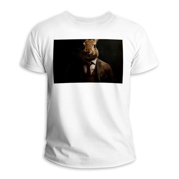Rabbit 100% Cotton White T-Shirt for Men | Classic Tee for Comfort and Style - Medium Size, Breathable Material | Casual Summer Wear for Every Occasion
