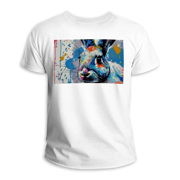 Rabbit 100% Cotton White T-shirt for Men and Women - Comfortable and Stylish Summer Essential Shirt for Everyday Wear