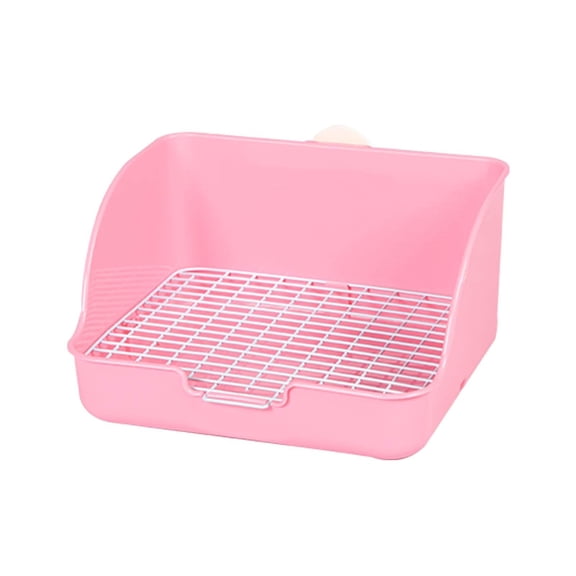 Rabbit 11x9.1x5.9 Inch Bunny Corner Toilet Box Potty Trainer Small Animal Cage Toilet Bedding Box for Rabbit Bunny Guinea Pigs Chinchilla Ferret Pink
