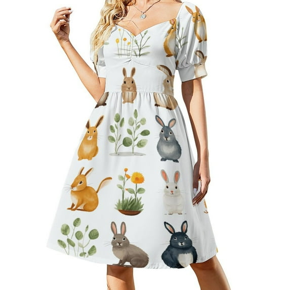 Rabbit 2025 Dress Evening Elegant And Chic Women for Outfits Beach Clothes Women Dress