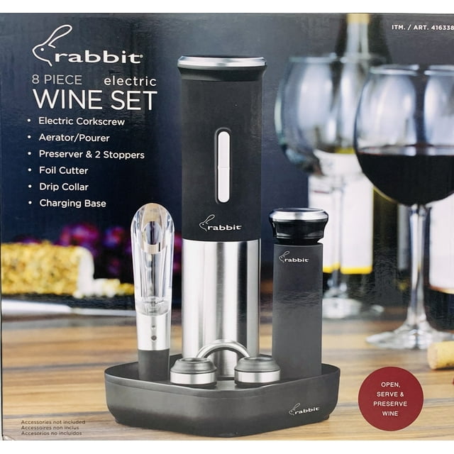 Rabbit 8piece Electric Wine Set Corkscrew
