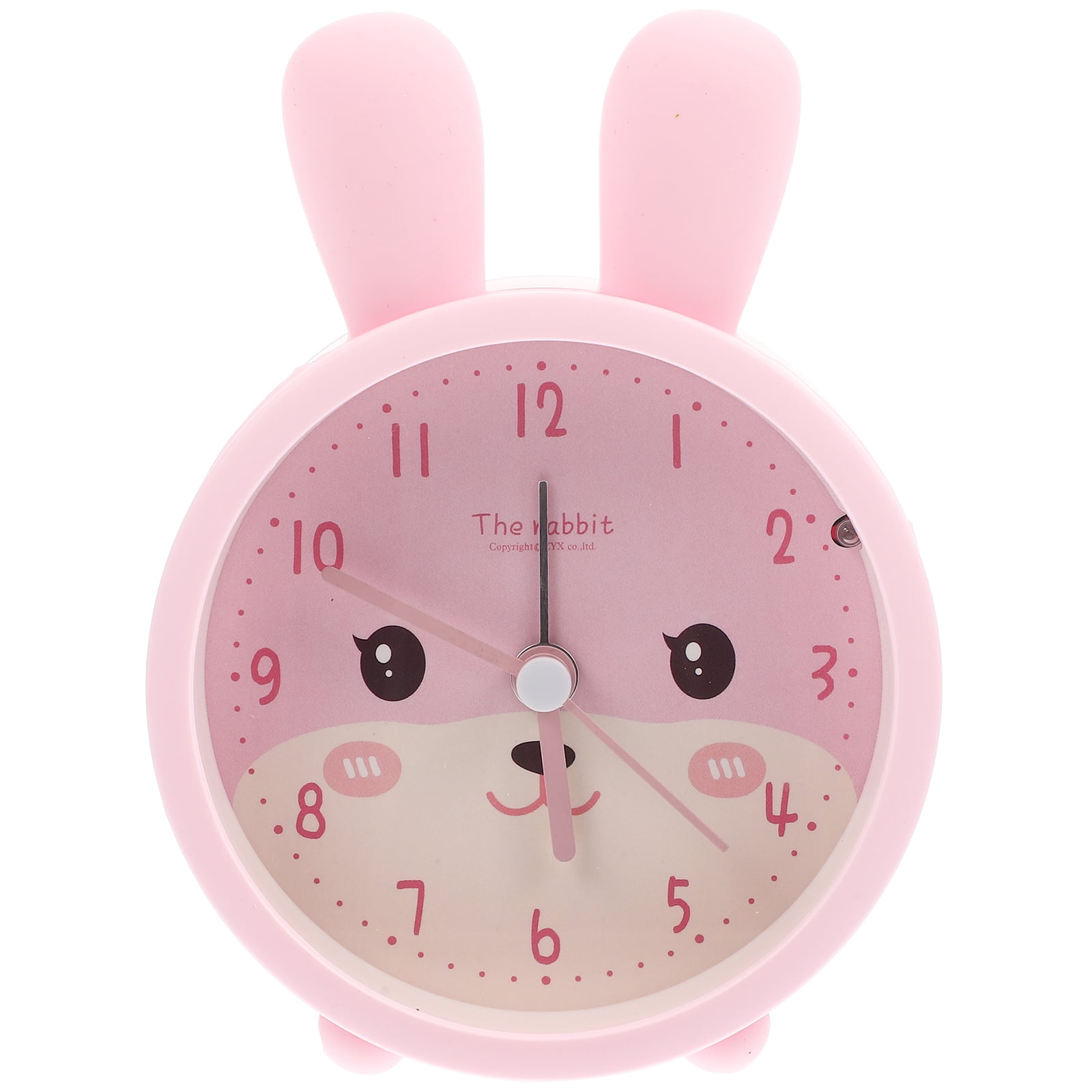 Rabbit Alarm Clock Room Desk Silica Gel Glass Table with Light Bedside