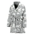 thumbnail image 1 of Rabbit And Cloud Pattern Women Bathrobe One Size Univeral Fits, Rabbit Fashion Lightweight Plush Fleece Long Robe For Women, 1 of 3