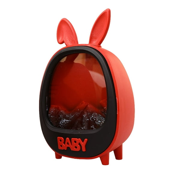 Rabbit Antlers LED Fireplace Lantern Decorative Flameless Lamp Table Light Decor