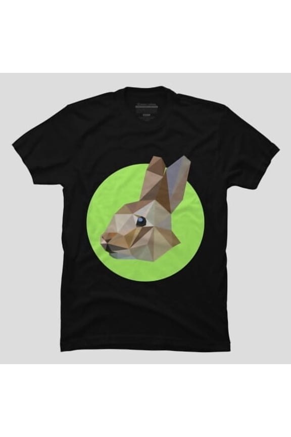 Rabbit Art Polygonal Style Animal Portrait, H28925 T-Shirt, for Men and Women, Up to Size 5XL