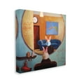 thumbnail image 1 of Rabbit At Hair Salon Funny Blue Face Mask Animals & Insects Gallery-Wrapped Canvas Print Wall Art, 17x17, 1 of 6