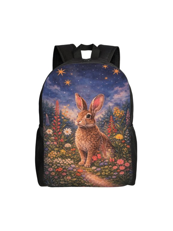 Rabbit Backpack Full Front Print Travel Laptop Bag for Men and Women
