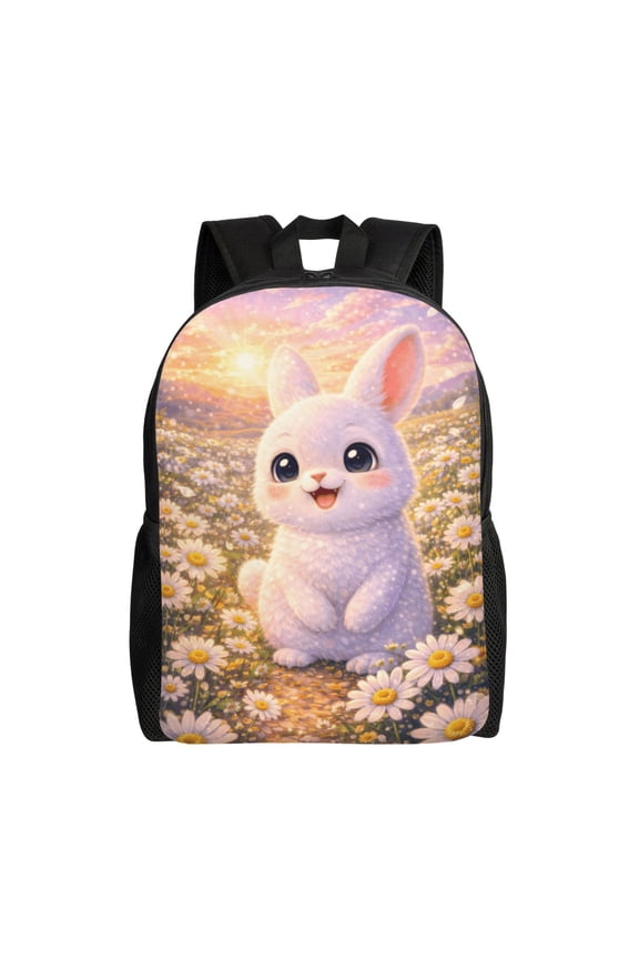 Rabbit Backpack Full Front Print Travel Laptop Bag for Men and Women