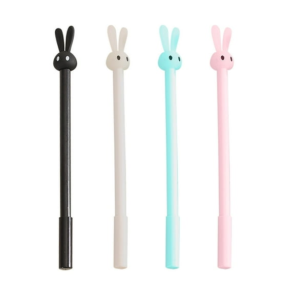 Rabbit Ballpoint Pens (Novelty Writing Set), Animal-Themed Pens Delight Elementary Learnerss, Pens Plastic Schools Classroom 4 Pcs(1Ml), By Meiiso