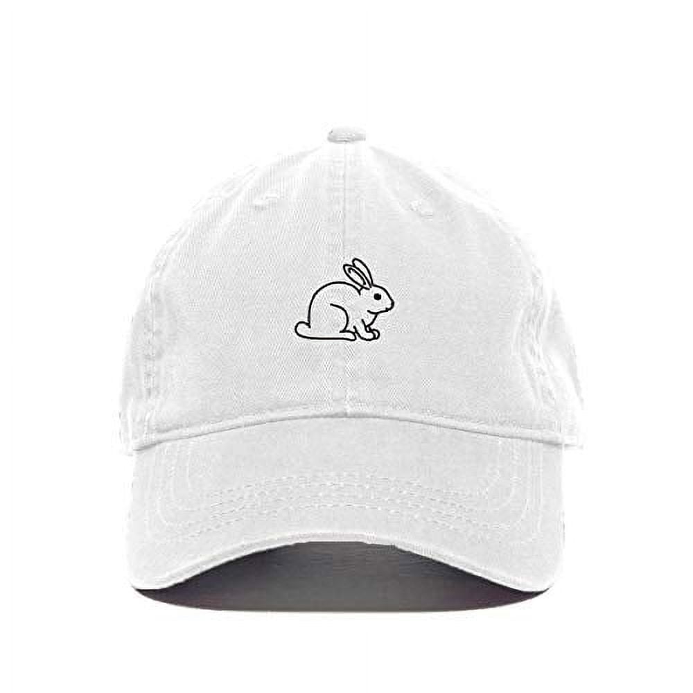 Rabbit Embroidered Baseball Cap - Adjustable Cotton Dad Hat, Unisex, Black - View #13