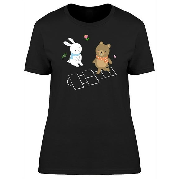 Rabbit & Bear At Playground T-Shirt Women -Image by Shutterstock, Female Large