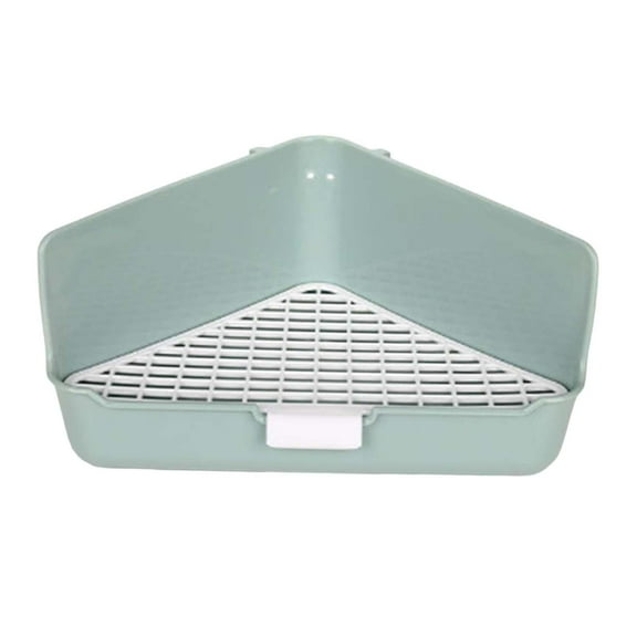 Rabbit Bedding Box Easy to Clean Cage Toilet Toilet Tray Potty Corner Toilet Pet Pan for Ferret Small Animal Chinchilla Hedgehog Green