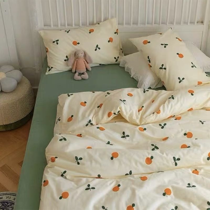 Rabbit Bedding Set Cute Sweetheart Spring Soft Flat Sheet Duvet Cover ...
