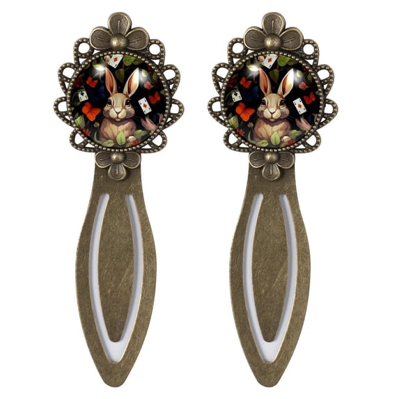 Rabbit Book Accessories: Vintage Copper-Colored Lace Bookmarks - Stainless Steel Material - Ideal Gifts for Readers and Book Lovers