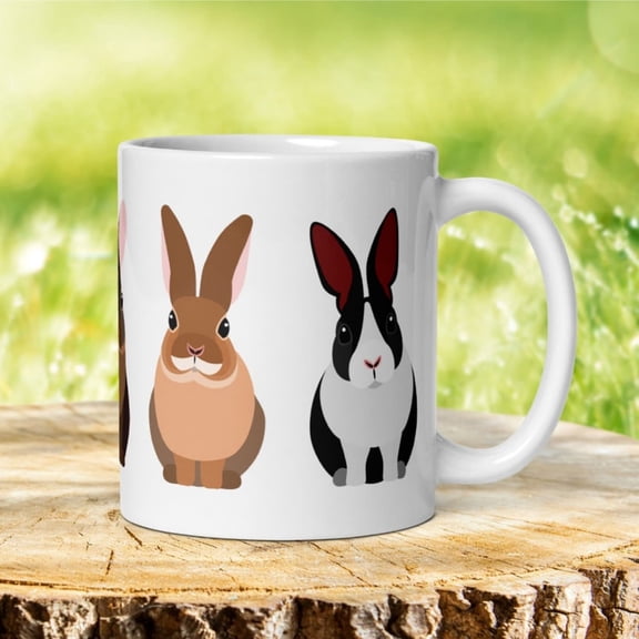 Rabbit Breeds Coffee Mug, Bunnover Gift.