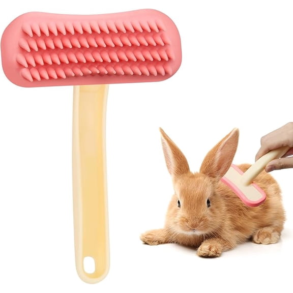 Rabbit Brush, Soft Silicone Small Animal Massage Comb, Practical Bunny Brush for Grooming, Bunny Grooming Kit Supplies Suitable for Cats Puppies & Other Pets