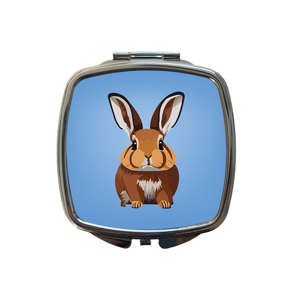 Rabbit Bunny Sweet Woodland Animal Travel Makeup Handbag Purse Small Pocket Compact Mirror