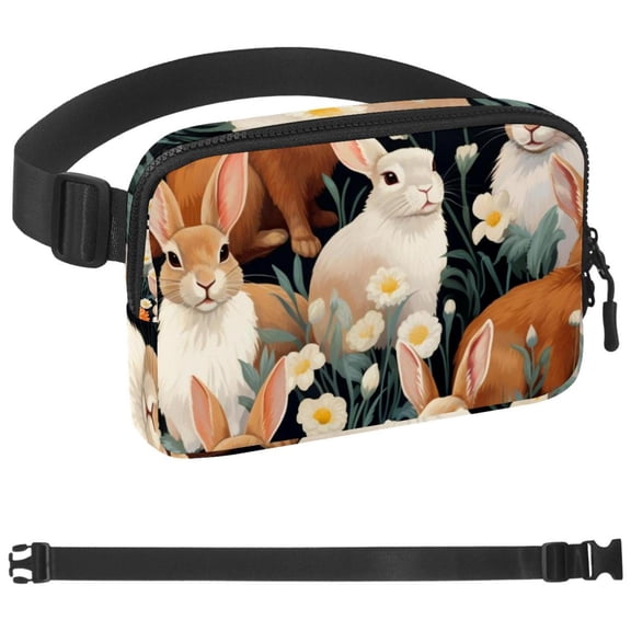 Rabbit Bunny Waist Fanny Pack-Travel Bag Fanny Pack For Women & Men Cute Waist Bag, Hiking Travel Camp Running, Strap Extension, Easy Carry Any Phone, Passport, Wallet