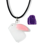 Rabbit Bunny with Pink Ears Charm Pendant Necklace