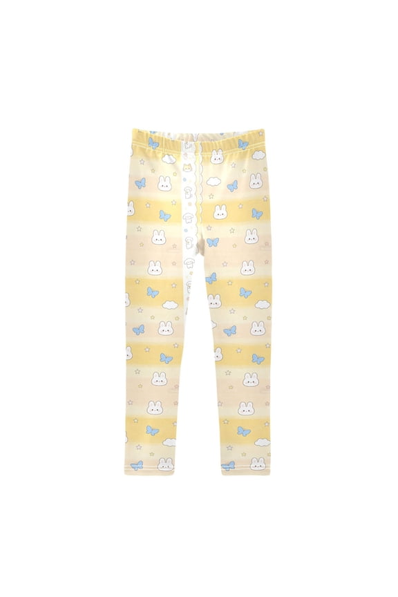Rabbit Butterfly Cloud Printed Leggings Yoga Pants for in 4t to 10t