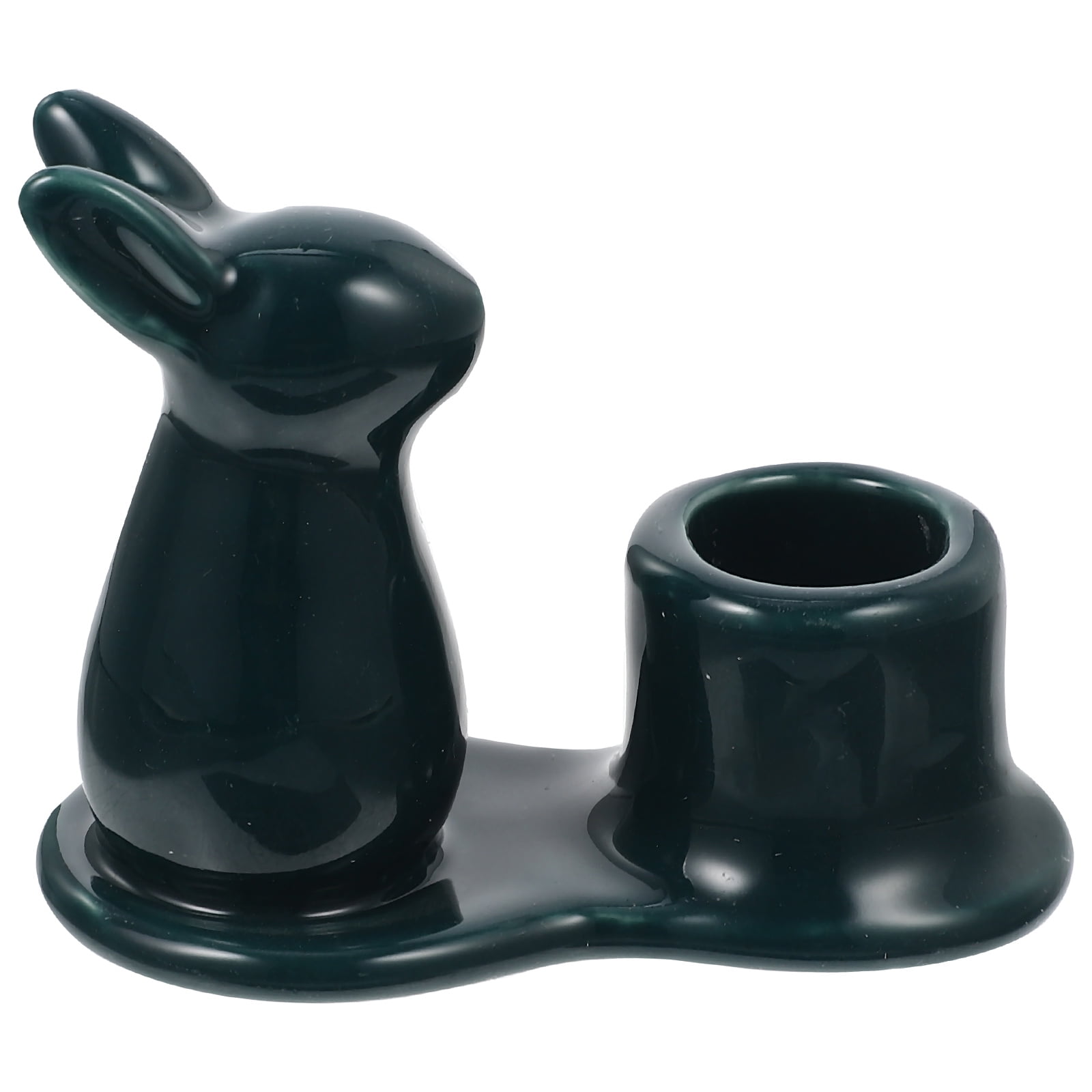 Rabbit Candlestick Desktop Decor Stand Wedding Ceramic Candlelight