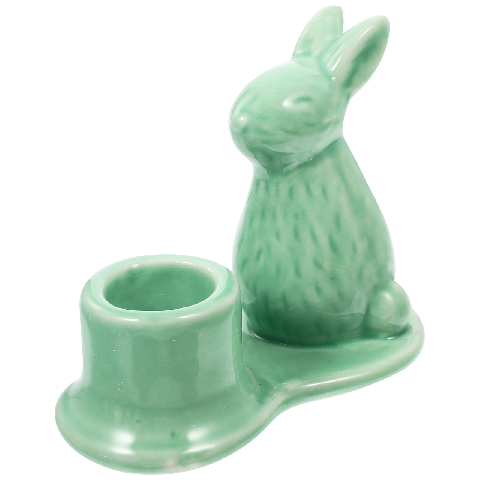 Rabbit Candlestick Holder Desktop Ceramic Wedding Favors Stand Taper