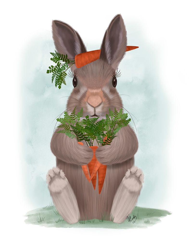 Rabbit Carrot Hug Poster Print - Funky Fab (24 x 36) - Walmart.com