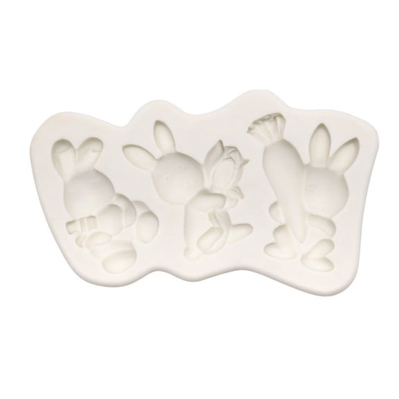 Rabbit Carrot Silicone Mold for Homemade Chocolate Make Easter Gifts for Children High Temperature Resistance