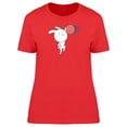 thumbnail image 1 of Rabbit Catching A Ball Cartoon T-Shirt Women -Image by Shutterstock, Female Large, 1 of 2