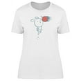 thumbnail image 1 of Rabbit Catching A Ball Cartoon T-Shirt Women -Image by Shutterstock, Female Large, 1 of 2