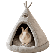 Rabbit Cave Bed, Comfortable Triangle Pet Teepee, Holiday Bunny Cave House and Bed, Extremely Cozy and Warm Tent for Cat Rabbit and Small Dog