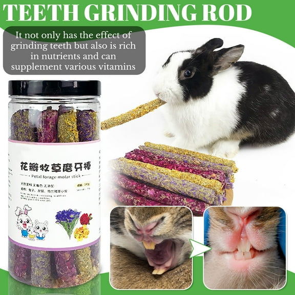 Rabbit Chew Sticks, Guinea Pig Toys, Natural Timothy Grass Chew Sticks, Blended With Rose, Marigold, And Forget-Me-Not, Small Animal Treats.