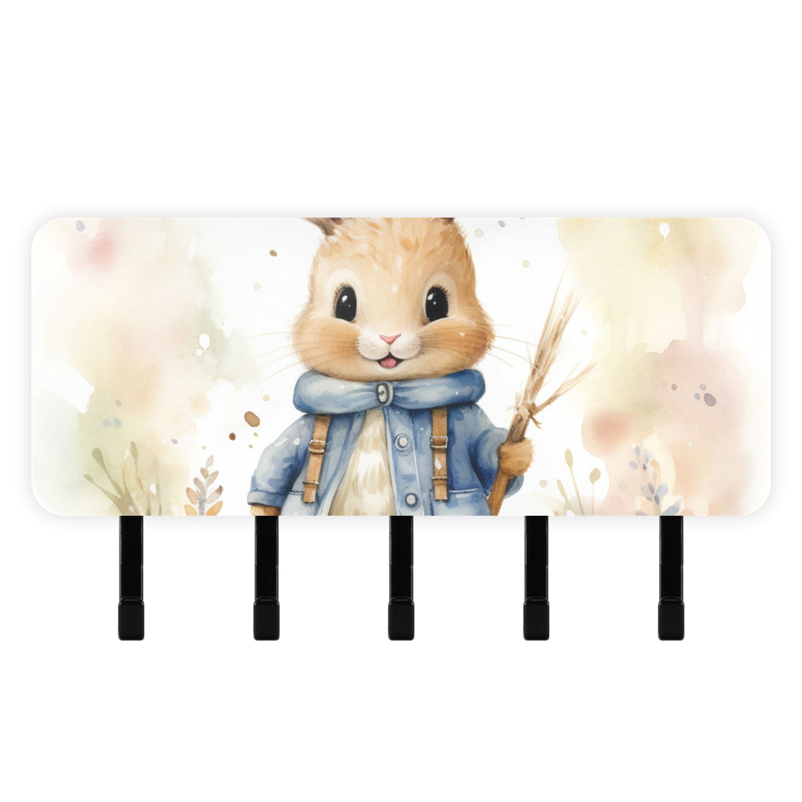 Rabbit Coat Leaves Mail Holder Organizer Wall Mount with Shelf Key ...
