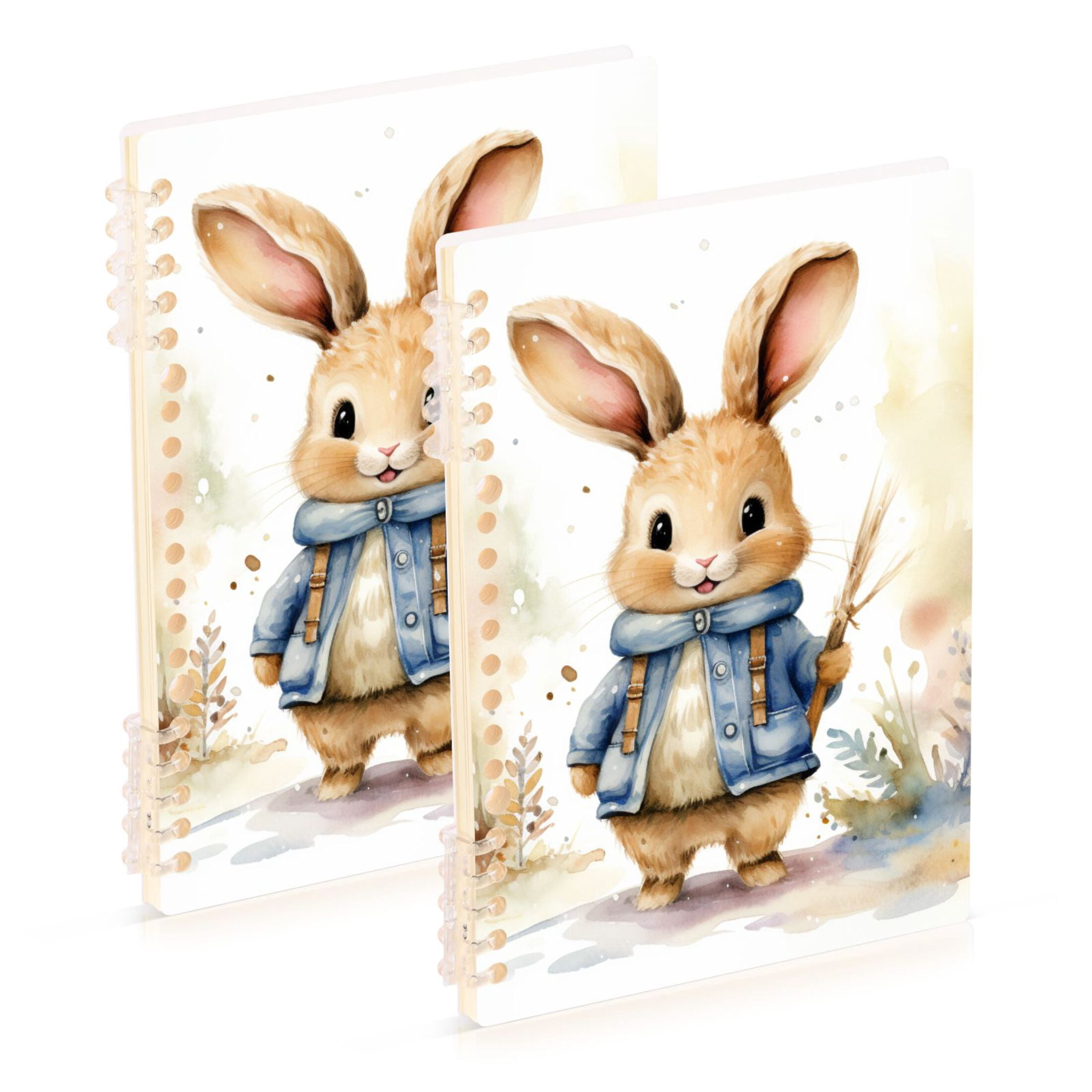 A5 Rabbit Rabbit Coat Leaves Ring Binder Notebook Journey Note Diary College ...
