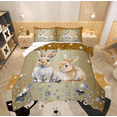 thumbnail image 1 of Rabbit Comforter Set Brown Sequin Fluid Art King Bedding Set,Crystal Diamond Down Comforter Cute Animals Quilt Set,Lovely Pet Kawaii Room Decor, 1 of 7