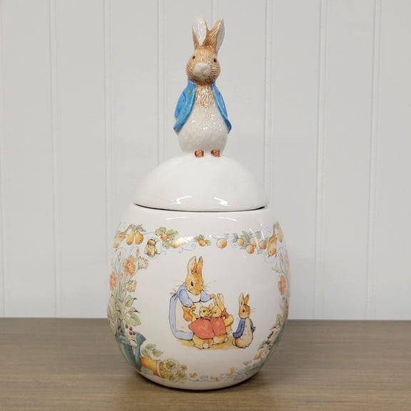 Rabbit Cookie Jar, Canister, Vintage, with Airtight lid, for Cookies, Candy, Flour, Dog Treats, Coffee, Table Decor