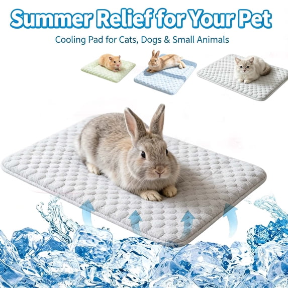 Rabbit Cooling Mat, Lightweight Cooling Mat for Small Animals, Indoor Outdoor Crate Use _ #01 _ Green _ S _ 6"x8"