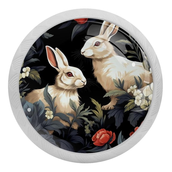 Rabbit Crystal Glass Drawer Knob Pull Ergonomic 30mm Circle Glowing Furniture Cabinet Handle for Kitchen Dresser Cupboard Wardrobe