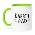 thumbnail image 1 of 3dRose, Rabbit Dad - for bunny rabbit lovers and pet owners - with pink paw prints, 11oz Two-Tone Green Mug, 1 of 3