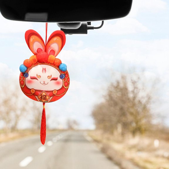 Rabbit Doll Ornaments Animal Spring Festival Decoration Souvenir Gift Figurines Bunny Plush Toys for Group Activities Handbag 20cm