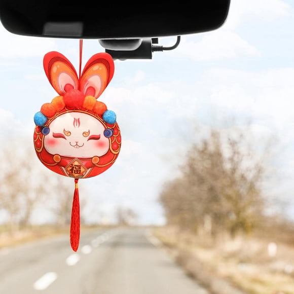 Rabbit Doll Ornaments Animal Spring Festival Decoration Souvenir Gift Figurines Bunny Plush Toys for Group Activities Handbag 20cm