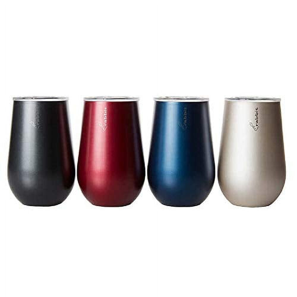 Rabbit Double Wall Stainless Steel Wine Tumbler Set, 4-Pack 