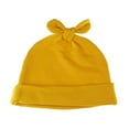 thumbnail image 1 of Rabbit Ears Cotton Beanie Hat - Baby Golden Yellow, 1 of 2