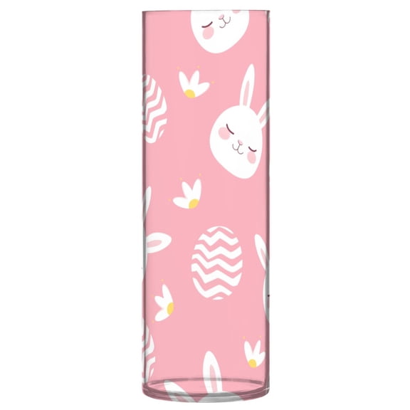 Rabbit Easter Egg Pattern Vase Flower Vase Clear Unbreakable Plastic Tall Decorative 11.8in